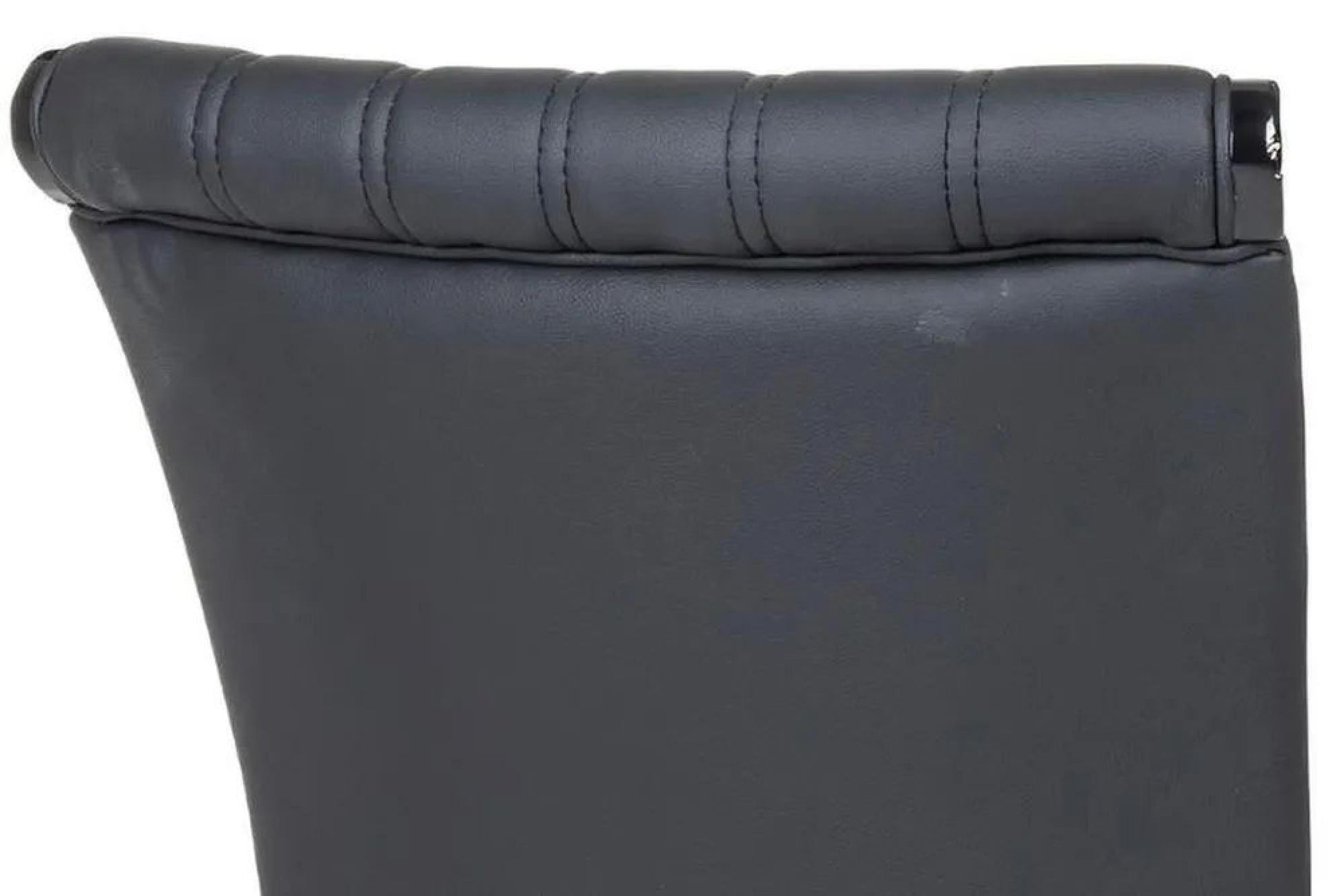 Ramona Black Leather Large High Back Dining Chair with Black Legs - Pair of 2