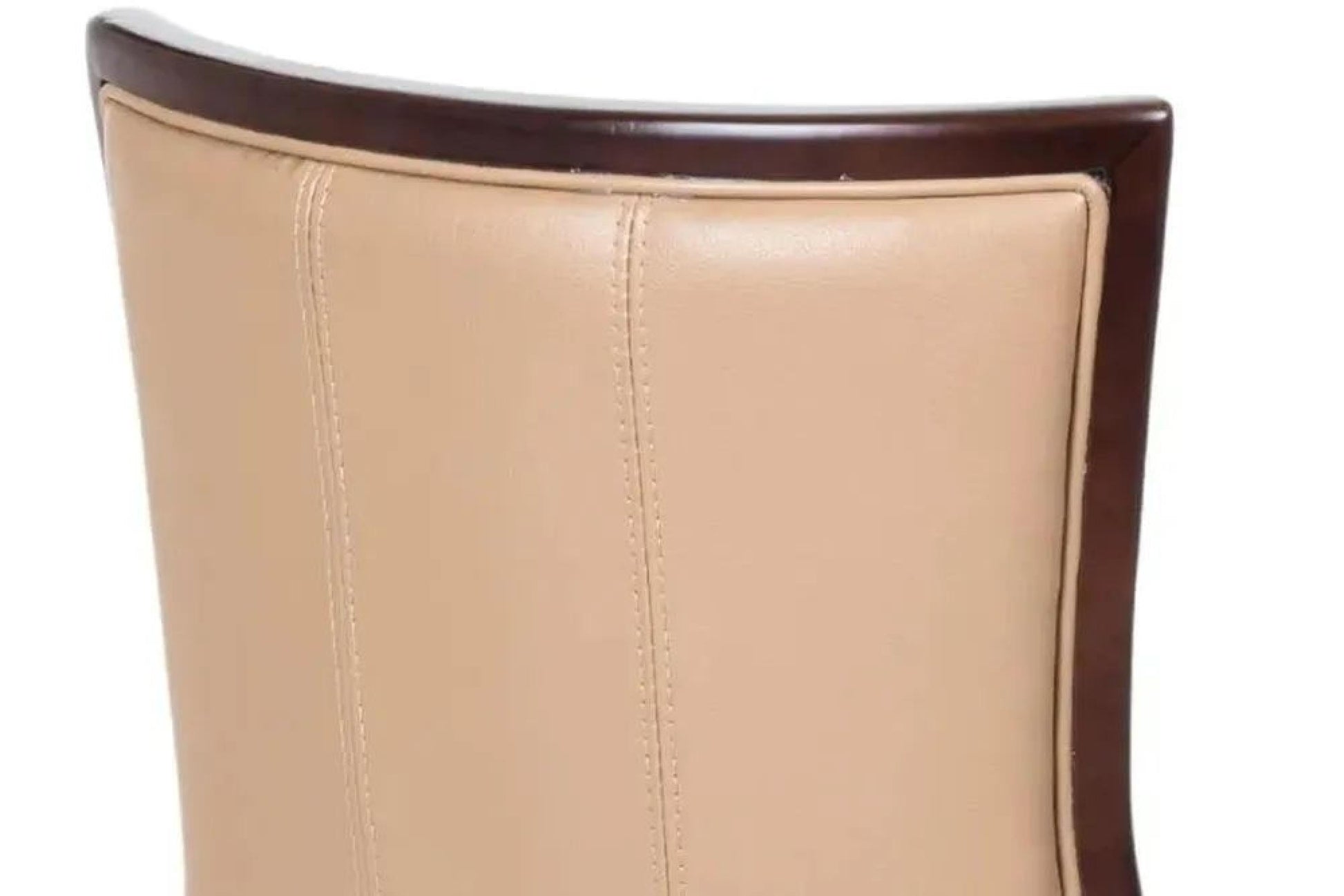 Zanetti Taupe Leather Dining Chair with Brown Legs - Pair of 2