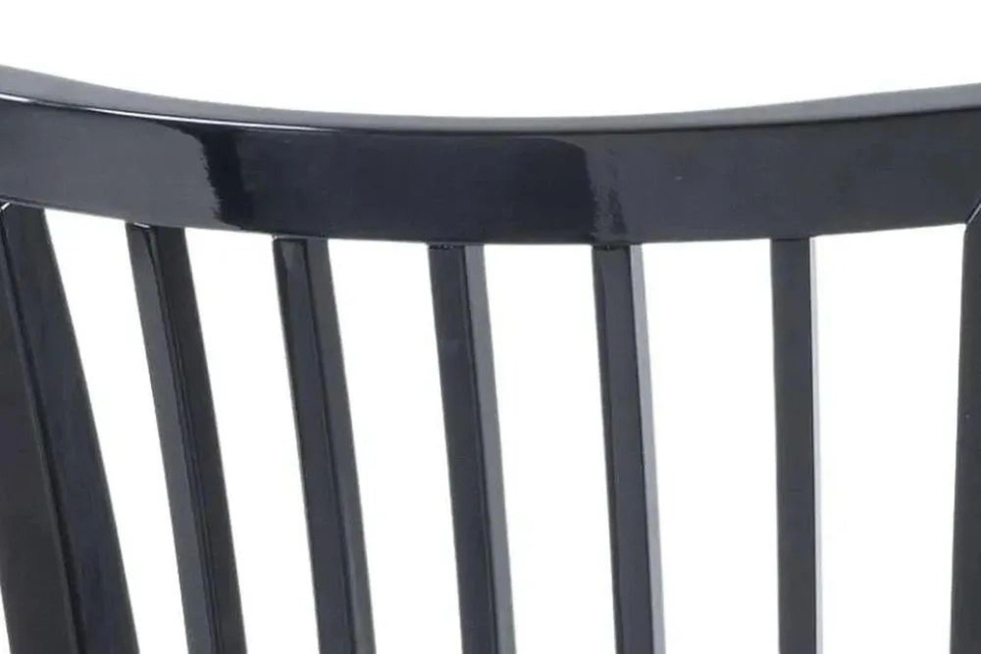 Venito Black High Gloss Slatted Back Dining Chair with Grey Seat Pads - Pair of 2