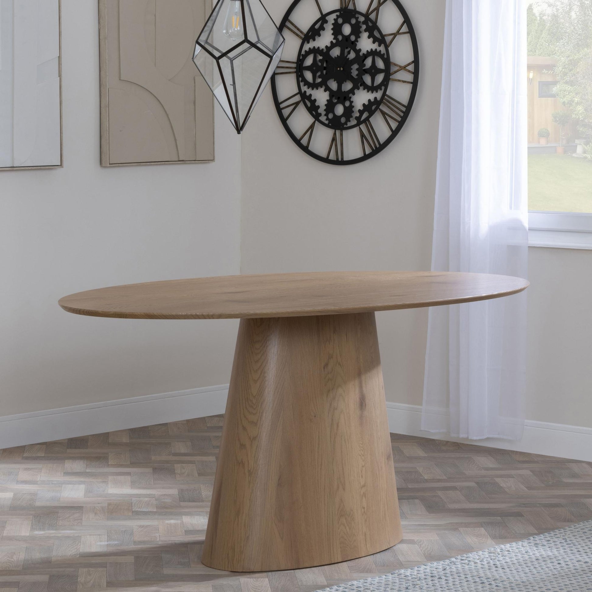 Whitby Oak 6 Seater Oval Dining Table