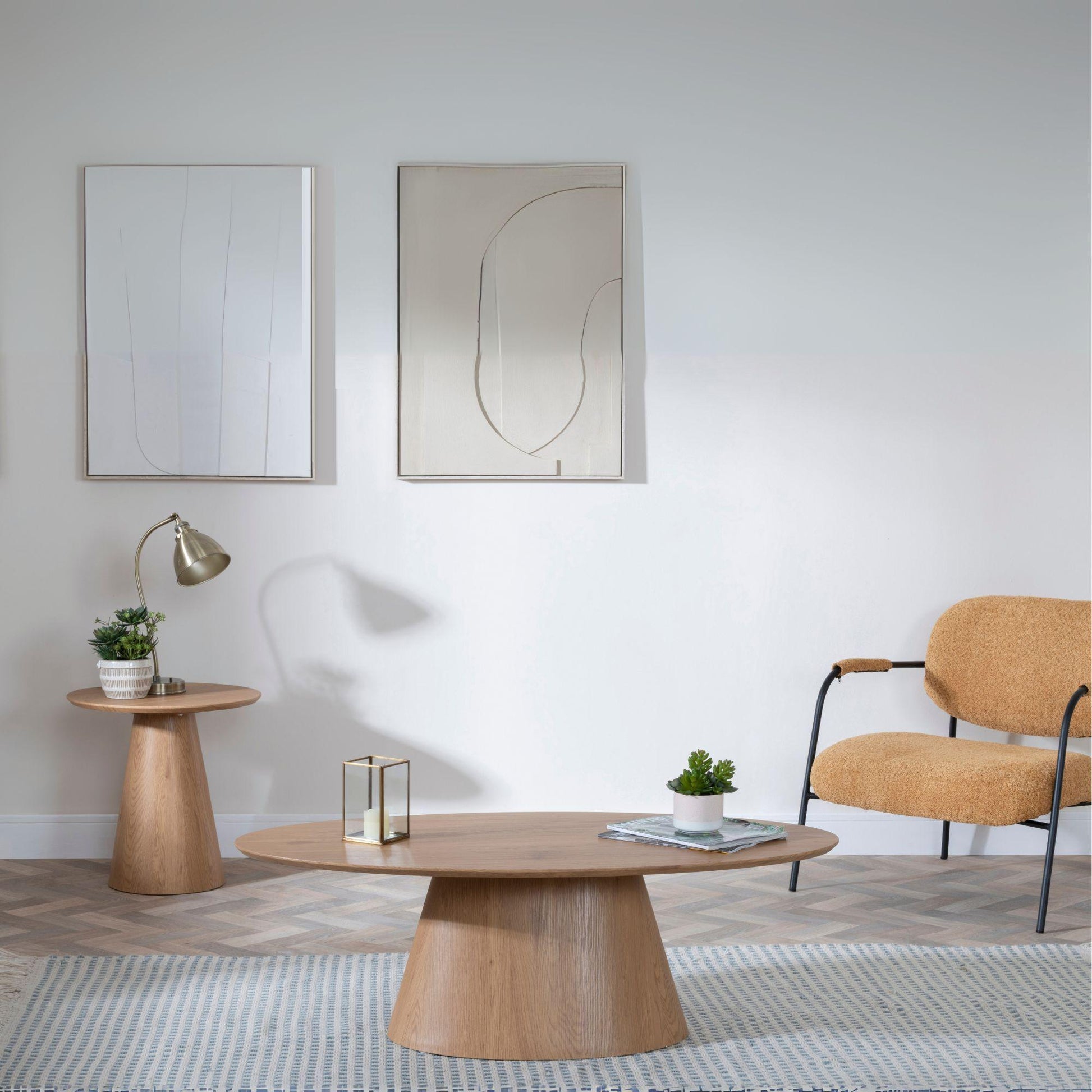 Whitby Oak Oval Coffee Table