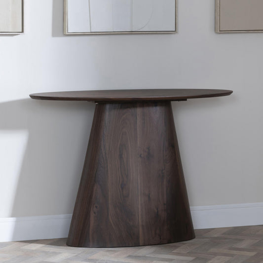 Whitby Walnut Oval Console Table