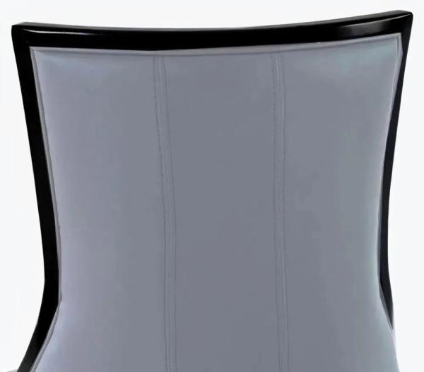 Zanetti Grey Leather Dining Chair with Black Legs - Pair of 2