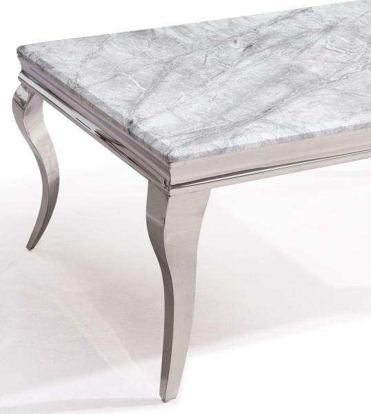 Merida Grey Marble and Chrome Dining Table - 150cm