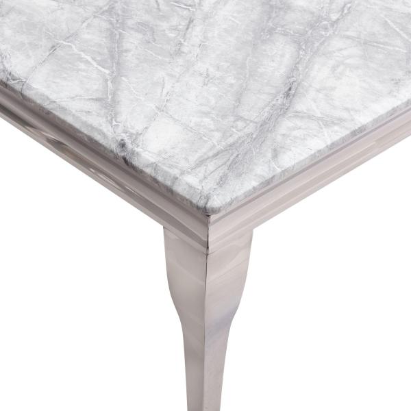 Merida Grey Marble and Chrome Dining Table - 150cm