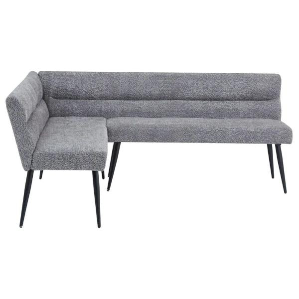Nova Grey Fabric Corner Dining Bench - LHF