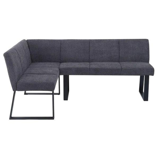 Bromley Dark Grey Fabric Corner Dining Bench - LHF