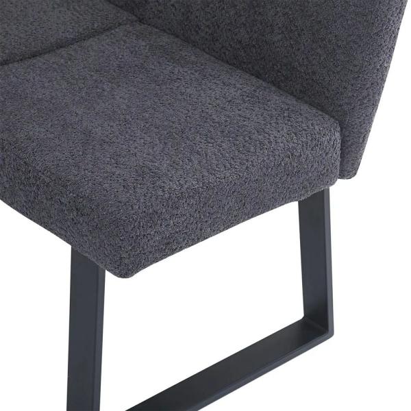 Bromley Dark Grey Fabric Corner Dining Bench - LHF