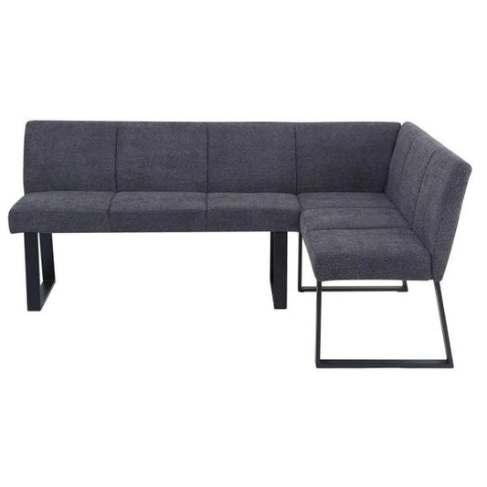 Bromley Dark Grey Fabric Corner Dining Bench - RHF