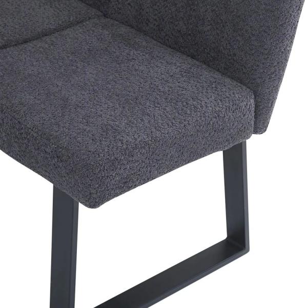Bromley Dark Grey Fabric Corner Dining Bench - RHF