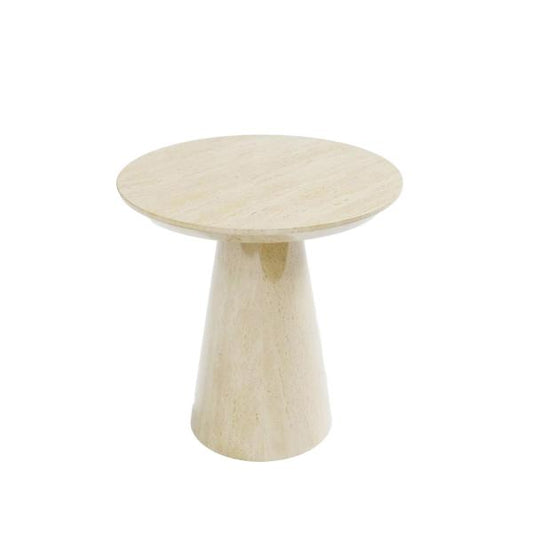 Cannes Beige Marble Round Side Table