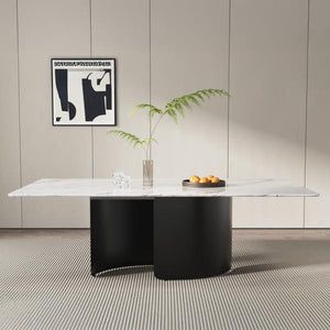 Eclipse White Marble Dining Table - 180cm