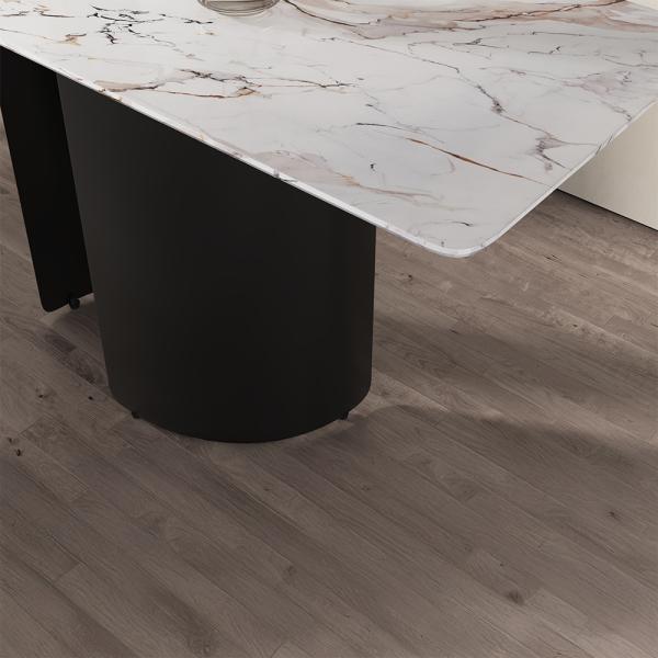 Eclipse Silver White Marble Console Table