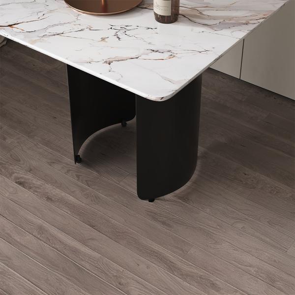Eclipse Silver White Marble Side Table