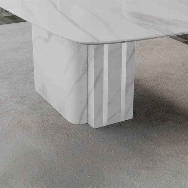 Valente White Marble Dining Table - 240cm