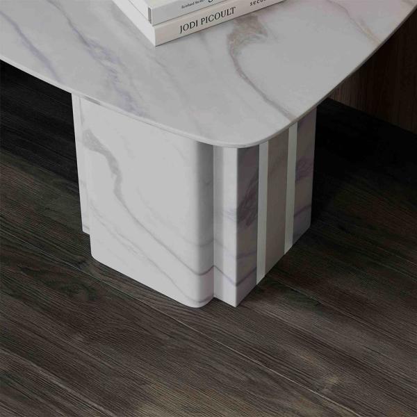 Valente White Marble Side Table