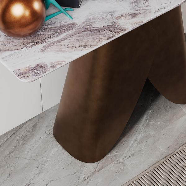 Athena Bronze White Marble Console Table