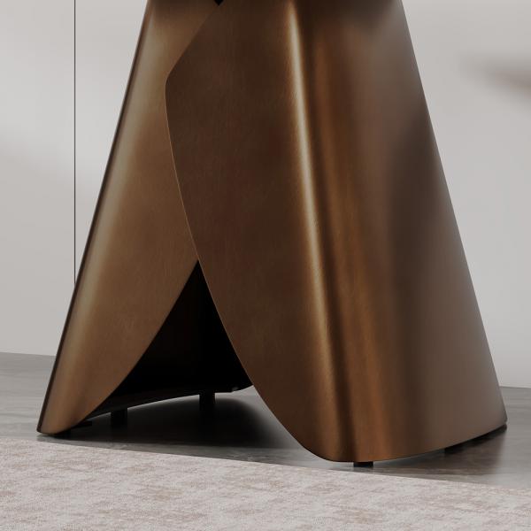 Athena Bronze White Marble Side Table