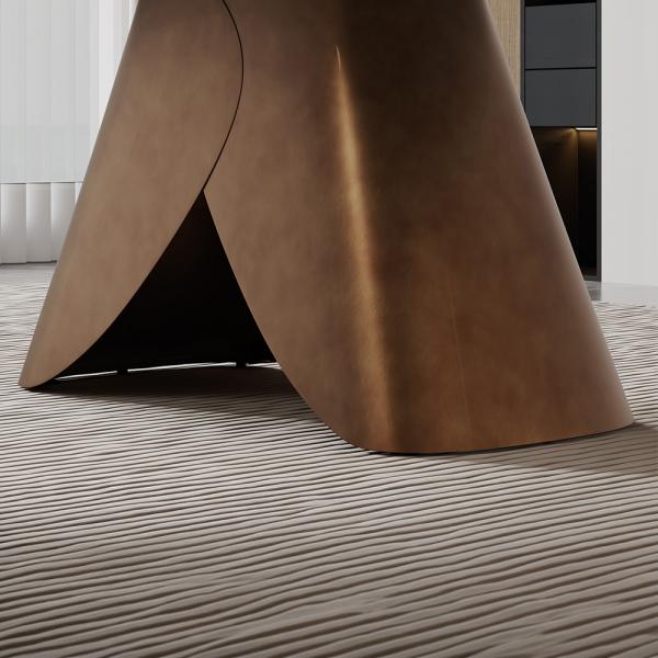 Athena Silver White Marble Dining Table - 220cm