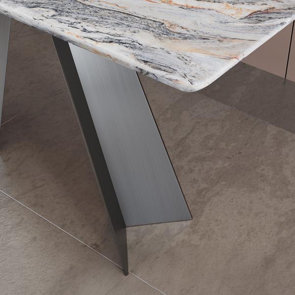 Daytona Silver White Marble Console Table