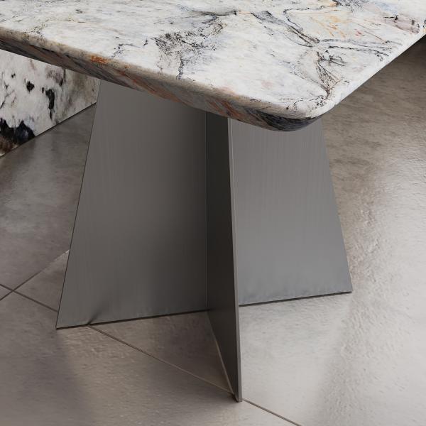 Daytona Silver White Marble Side Table