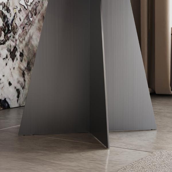 Daytona Silver White Marble Side Table