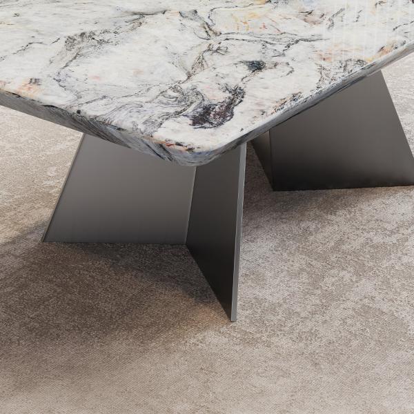 Daytona Silver White Marble Coffee Table