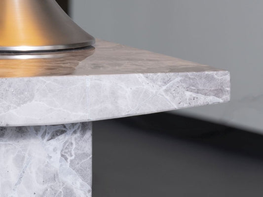 Anza Square Grey Marble Lamp Table