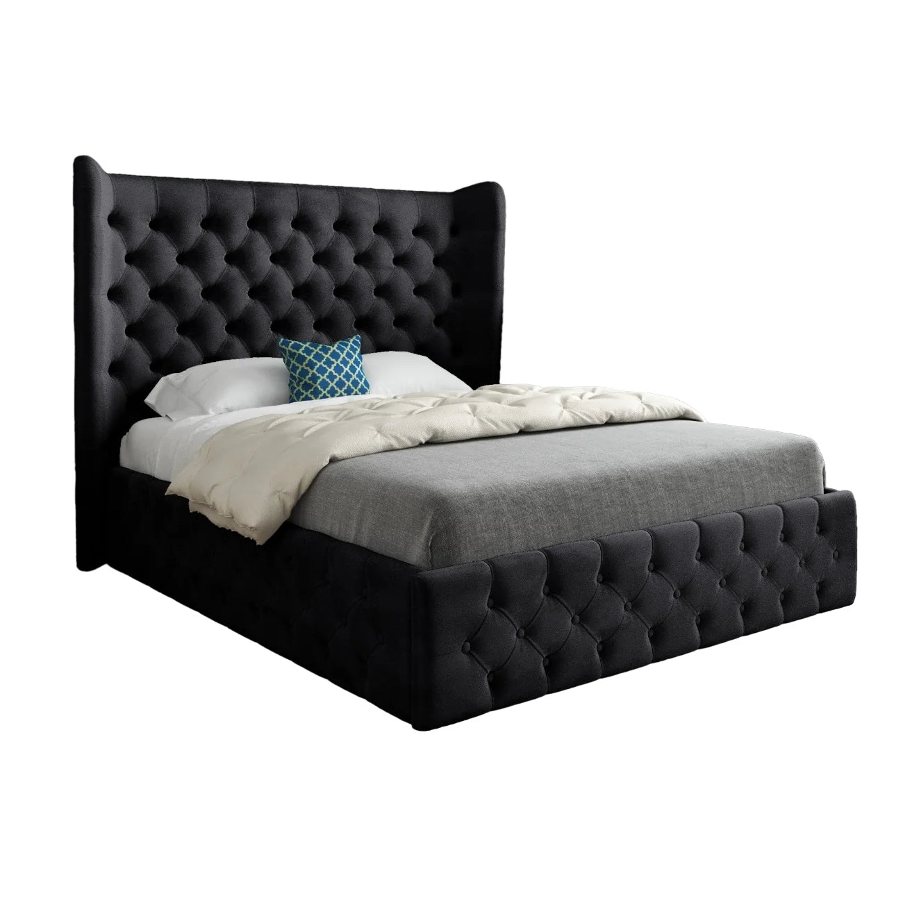 Jacob Wide Winged Upholstered Chesterfield Bed