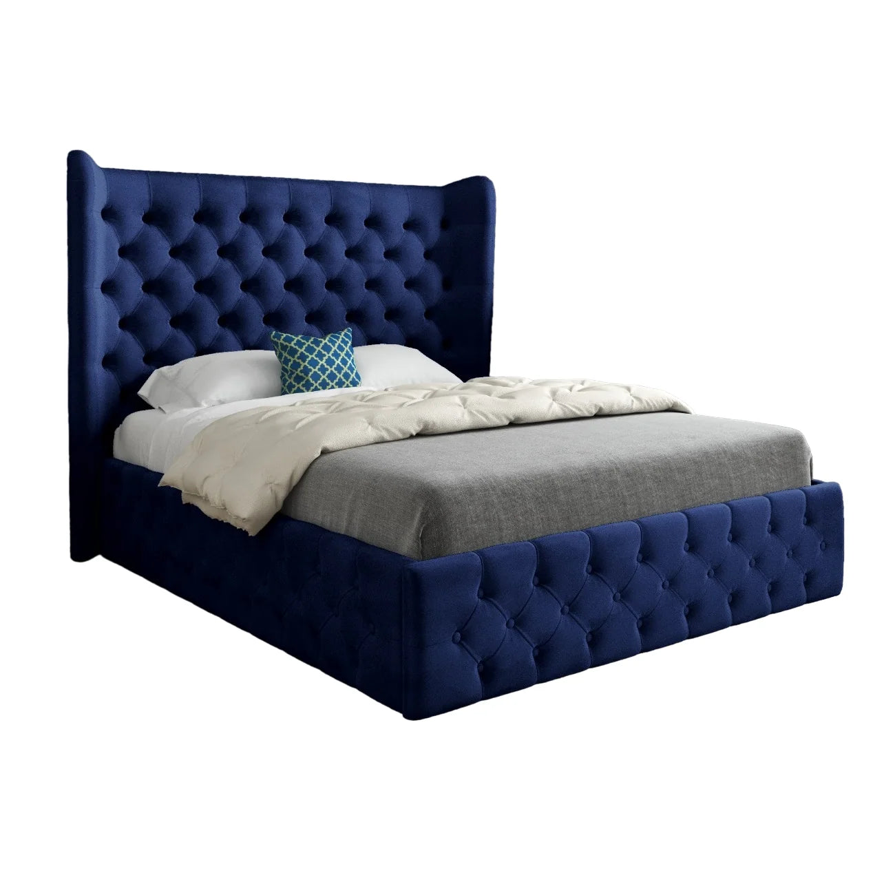 Jacob Wide Winged Upholstered Chesterfield Bed