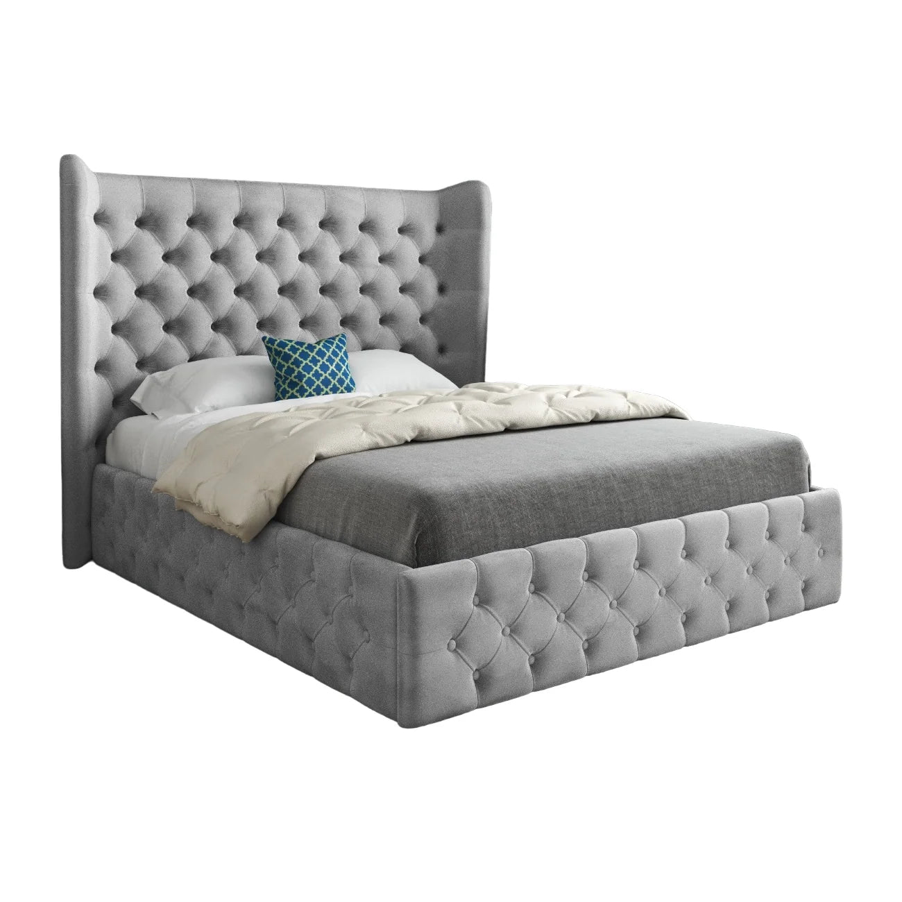 Jacob Wide Winged Upholstered Chesterfield Bed