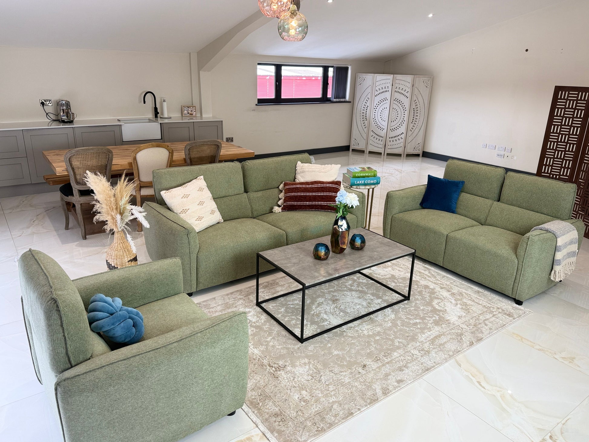 Ascot Sofa Green 3+2 Set