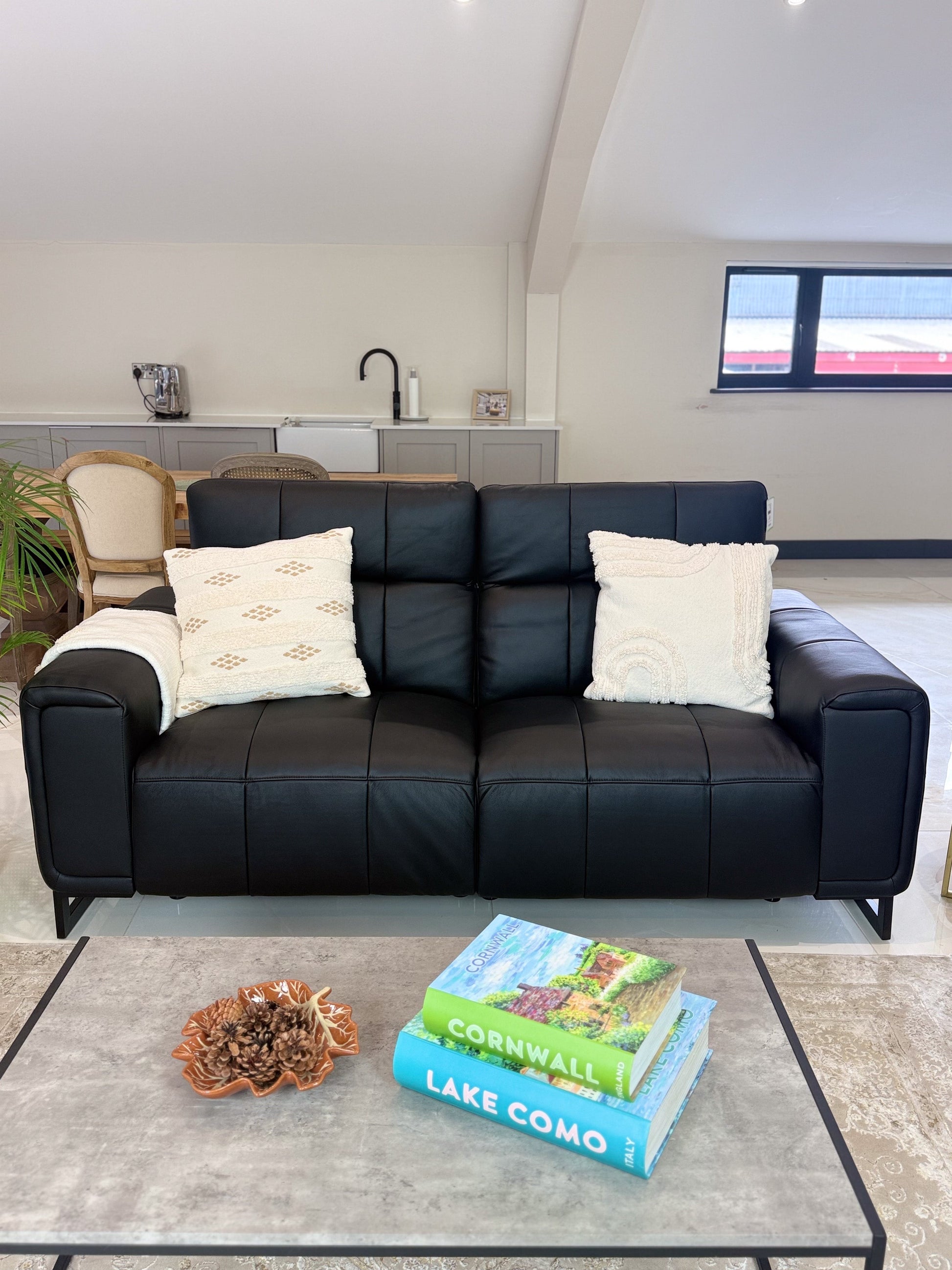 Richmond Electric Recliner Sofa Black 3+2 Set