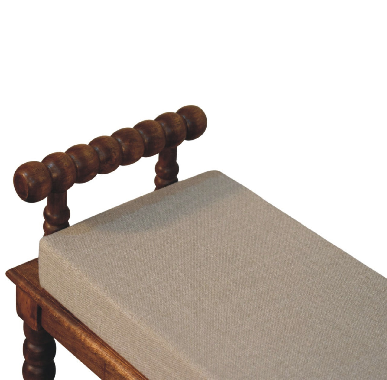 Spindle Amber Linen Bench