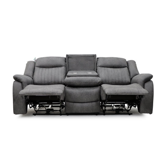 Leon Electric Recliner Sofa Grey 3 Seater