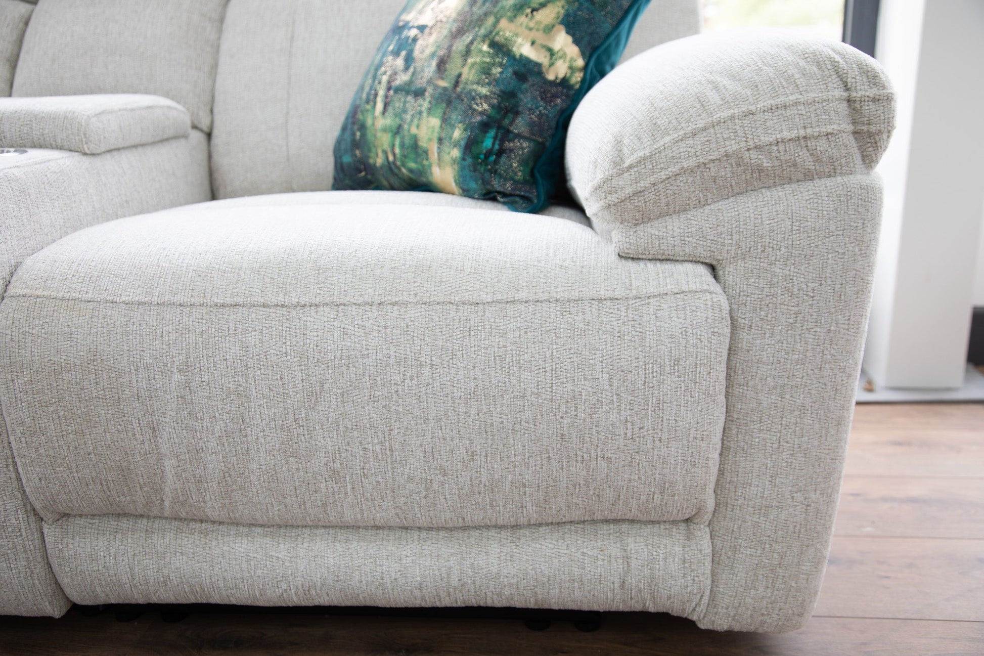 Owen Electric Recliner Sofa Beige Large Corner
