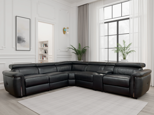 Somerville Electric Recliner Sofa Black Large Corner